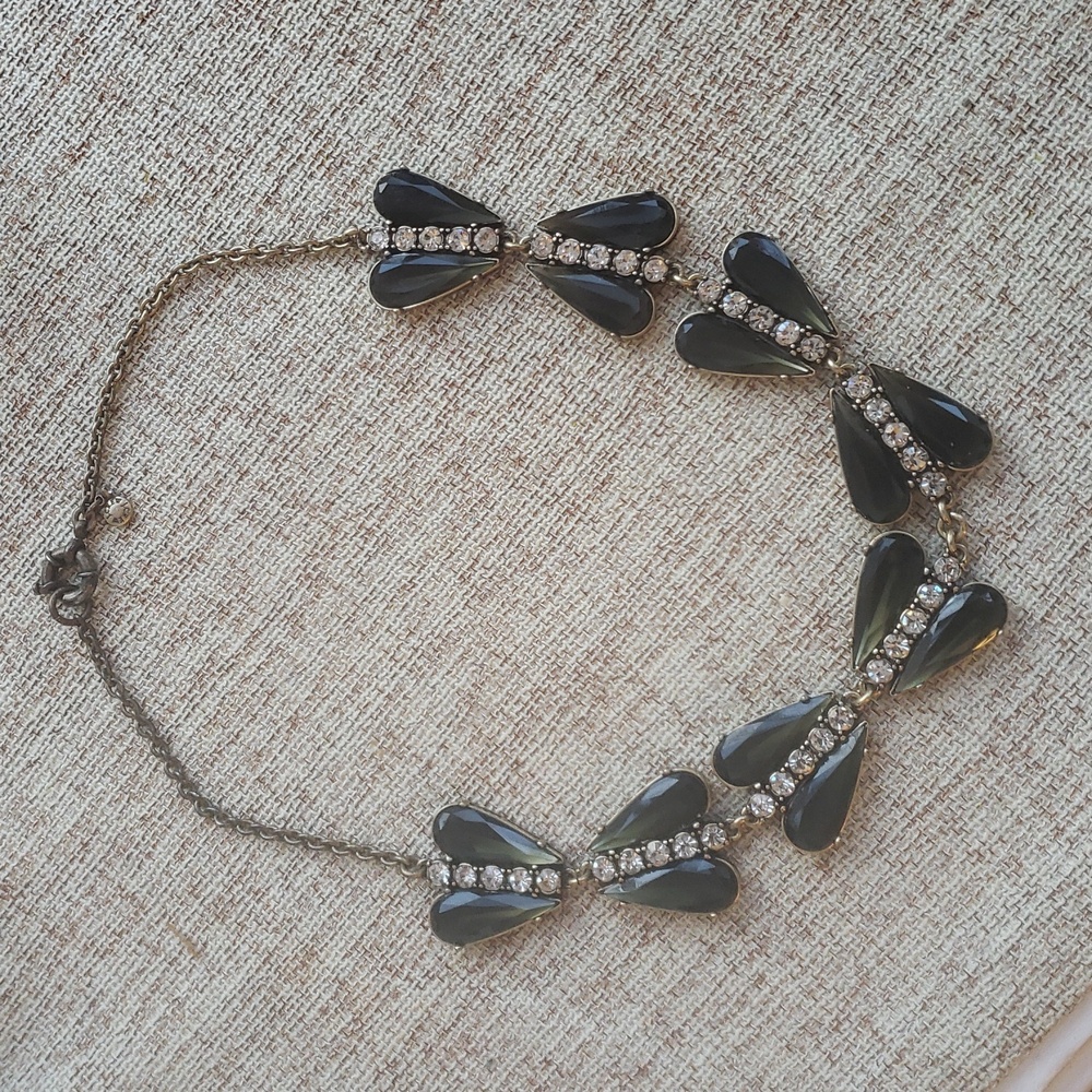 J.Crew Smoky Grey / Green Necklace